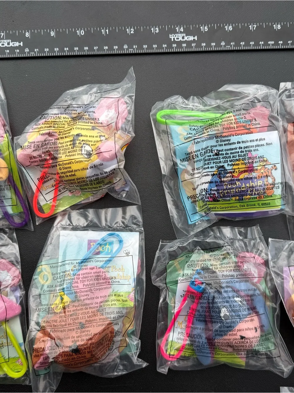 Vintage 1999 McDonald’s Winnie the Pooh Happy Meal Toys Sealed Lot of 8 + 1 ex